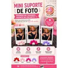 Mini suporte de Polaroide em formato de flor, Cores variadas.