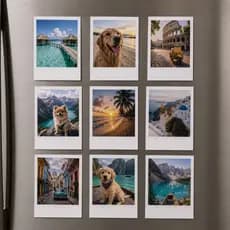Polaroides estilo Instax Mini: 8x5, em alta qualidade de impressão, foto ou Imã.