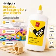 Cola Branca 120ml/ 500ml PVAC Lavável Deli  Sem Solvente Ponta Fina Escolar Artesanato