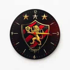 Sport Clube Recife Relógio de Parede Sport Recife 25cm Decorativo Acrílico Time Leão