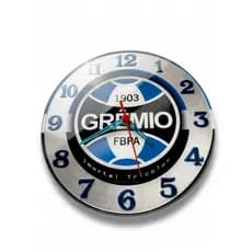 Grêmio Relógio de Parede Grêmio 25cm Decorativo Time Futebol Sala Área Gourmet Churrasqueira Premium