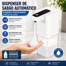 Dispenser Automático de Sabão Líquido USB 400ml com Sensor Nexora