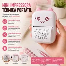 Mini Impressora Térmica Portátil: Imprima Fotos e Desenhos Animados Sem Fio para Android e iOS Orbitta