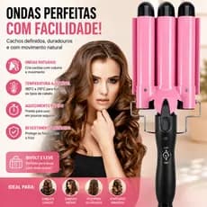 Chapinha Triondas Ondulador Formador Triplo 22mm Modelador de Cachos Onda Cabelo Cerâmica 200°C Orbitta