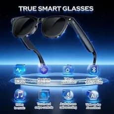 Óculos de Sol com Câmera 8MP Grava Vídeo Óculos Inteligente Bluetooth Suporta Tradução 100 Idiomas Música Unissex Orbitt