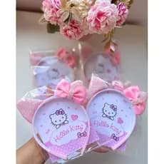 Kit Laços Hello Kitty Infantil Luxo | Acessórios de Cabelo Menina | Kit Completo Fofo e Delicado