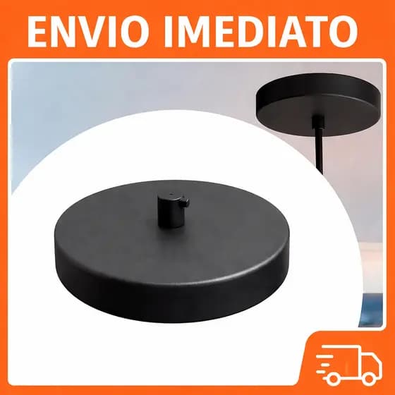 Canopla Alumínio para Lustre Pendente Redonda Quadrada Preto Branco Teto