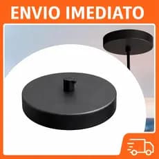 Canopla Alumínio para Lustre Pendente Redonda Quadrada Preto Branco Teto