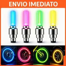 Kit 2 Bicos de Válvula LED Neon Fluorescente Universal Luz Noturna Carro Moto Bicicleta Roda Tuning