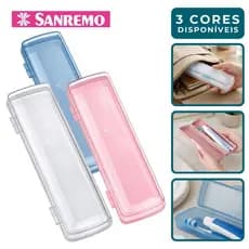 Porta Escova de Dente Viagem Escola Trabalho Com Tampa Higienico Adulto Infantil Sanremo