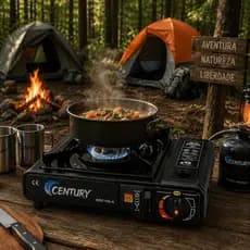 Fogareiro Portátil De Mesa Maleta Acendimento Automático Camping Acampamento Cozinha Metal