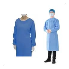 Avental Descartável Manga Longa Tnt 40gr Azul 10 Unidades