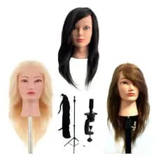 Cabeça De Boneca 100% Natural Para Penteados + Tripé Suporte