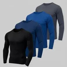 Kit 4 Camisa Segunda Pele Manga Longa Dry Camiseta Termica Proteção Solar Praia Corrida Bike Treino