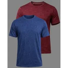 Kit 2 Camiseta Masculina Rajada Dry Mescla Manga Curta Esporte Academia Treino Corrida Ciclismo