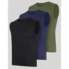 Kit 3 Regata Masculina Dry Fit Cavada Machão Camiseta Academia Treino Musculação Cross Bike Corrida