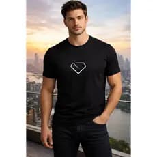 Camiseta Preta Masculina Adulta Jogos Desenhos Simbolos Algodão Macio P ao GG