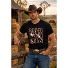 Camiseta Clássica Masculino Festa Peão Material 100% Algodão Tamanho P ao G