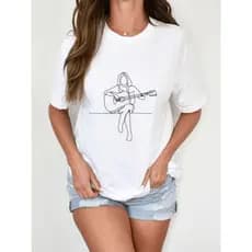 Camiseta Feminina Classica Moda Feminina Estampa Alta Qualidade Material 100% Algodão