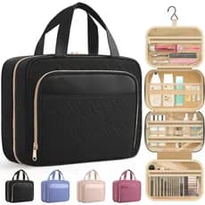 Bolsa de Viagem para Produtos de Higiene Pessoal HOTOR para Mulheres e Homens, Bolsa de Maquiagem Impermeável com Gancho