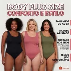 Body Bori Maio Moda Praia Feminino Plus Size Natação e Hidroginástica em Suplex