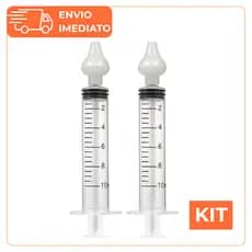 Kit 2 Seringas Lavador Nasal Limpeza com Bico Macio de Silicone 10ml Higienização Adulto e Infantil