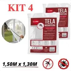 Tela Proteção Mosquiteiro 1,3m x 1,5m para Janela com Velcro Autocolante Anti-inseto Mosquito
