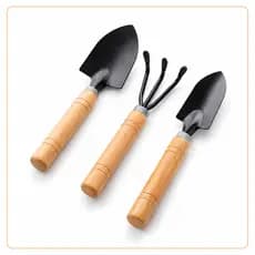 Ferramentas de Jardinagem Kit 3 em 1 com Pás e Rastelo para Jardim Vasos Horta em Casa