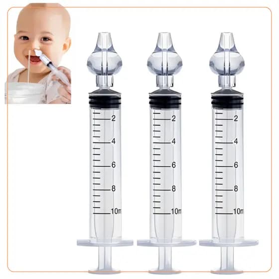 Lavador Nasal Bebê Seringa com Bico Macio Silicone Limpeza Nariz 10ml Higiênico Adulto e Infantil