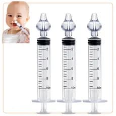Lavador Nasal Bebê Seringa com Bico Macio Silicone Limpeza Nariz 10ml Higiênico Adulto e Infantil