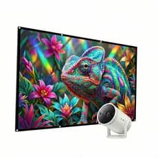 Tela De Projeção 150 Polegadas 2,5m Lona Com Ilhós Para Projetor Full Hd 4k Telão Extern0 Interno