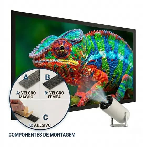 Tela De Projeção 100 Polegadas Triaris 2,0m Lona C/ Velcro Para Projetor Full Hd 4k Externa Interna