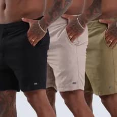 Kit 3 Short Linho Masculino Mauricinho Bermuda Social Com Bolso Embutido Botão Cores Variadas