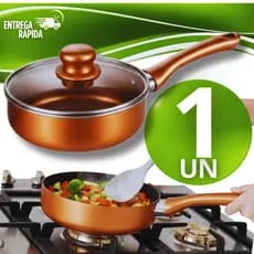 Panelas Com Tampa 16cm Papeiro  Antiaderente Estilo Cobre Não Gruda Fácil Limpeza Cozinha Utensílios