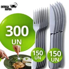 300 Talheres 150 Garfos 150 Facas Faqueiro de Mesa Profissional Restaurantes e Buffet Multifuncional  Festas Casamentos