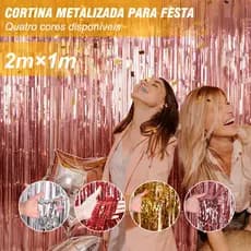 1/2/3 Peças Cortina Metalizada Para Festa 2M X 1M Painel Decoração Festa