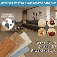 36 Peças(5㎡) Piso Painel Revestimento Vinílico Adesivo Lavável Madeira 91,4CMx15,2CM