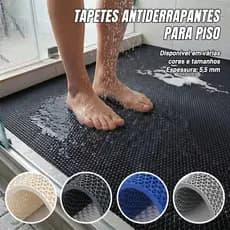 Tapete Antiderrapante Absorvente Cinza Azul Preto Bege Para Banheiro Cozinha e Entrada de Casa