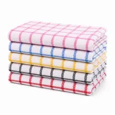Kit 5, 10 e 15 Pano de Prato Copa Xadrez Grosso 100% Algodão 65x40cm Atoalhado Alta Absorção