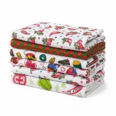 Kit 5, 10 e 15 Pano de Prato Estampado Atoalhado 38x55cm Para Cozinha Grosso Absorvente