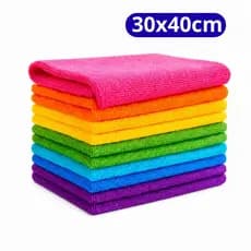 Kit 10, 20 e 30 Pano Microfibra 30x40cm Flanela Limpeza Multiuso Sem Costura Carro Vidro Cozinha