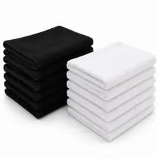 Kit 5, 10 e 15 Toalha de Salão Rosto Branca e Preta 40x65cm Profissional Macia Absorvente Barbearia