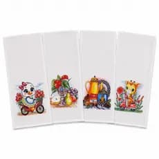 Pano de Prato Copa 100% Algodão Para Louça Estampado Pé de Galinha 40x62cm Alta Absorção