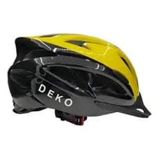 Capacete de Ciclismo DEKO com LED Sinalizador Traseiro Amarelo e Preto