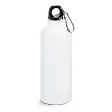 Kit 5 Garrafas Squeeze 600ml Branca Sublimática Alumínio Com Mosquetão