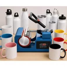 Prensa Térmica para Canecas Azul com Display Digital – Máquina de Sublimação para Caneca, Copos e Squeezes.