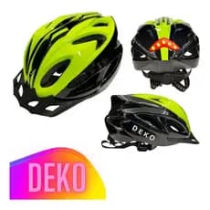 Capacete Ciclismo DEKO com LED Traseiro Integrado + Viseira MTB