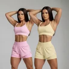 kit 2 conjuntos fitnes DUPLO de Cintura Alta Academia Treino Suplex Conjunto Esportivo