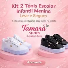 Kit 2 Pares Tênis infantil Feminino Escolar Casual Dia a Dia Antiderrapante