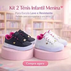 Kit 2 Pares Feminino Menina Leve Confortável Escolar (colegial)